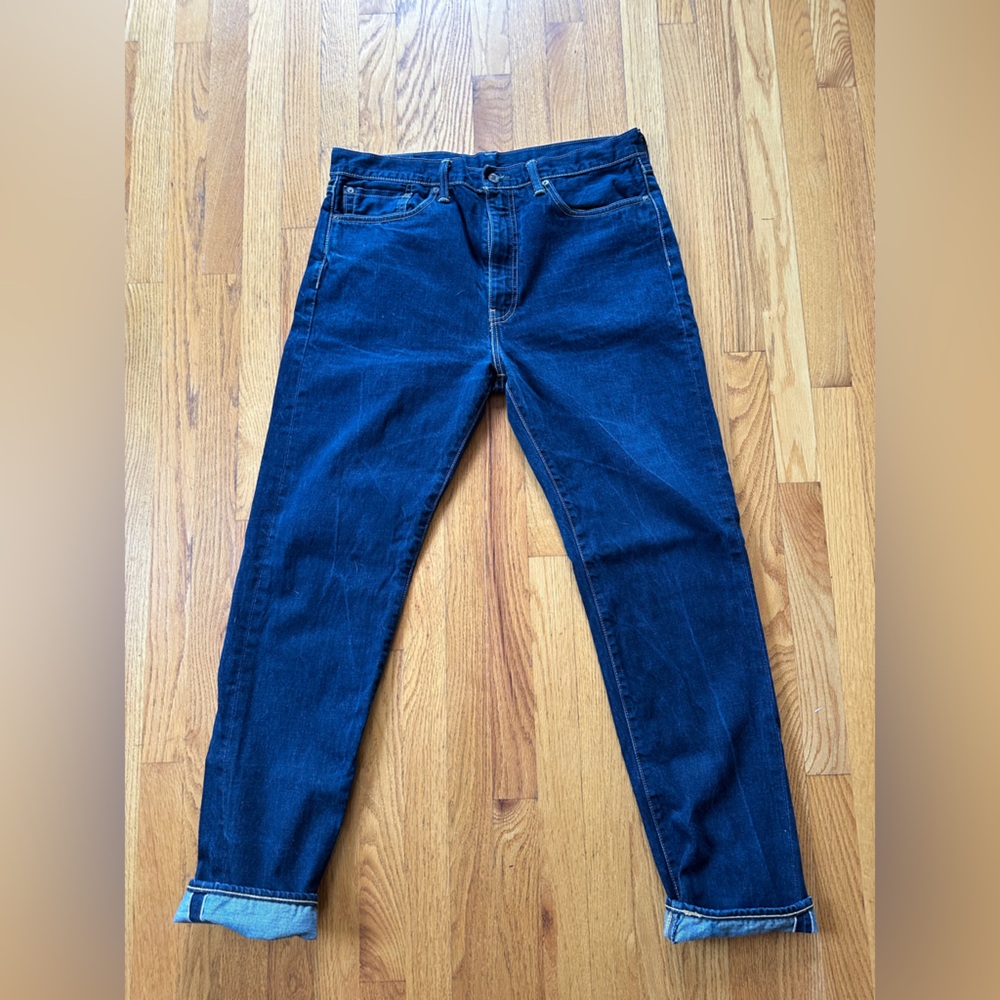 Levi Strauss Red Line Selvedge 522 Slim taper Discontinued 36 x 34 Denim Jeans